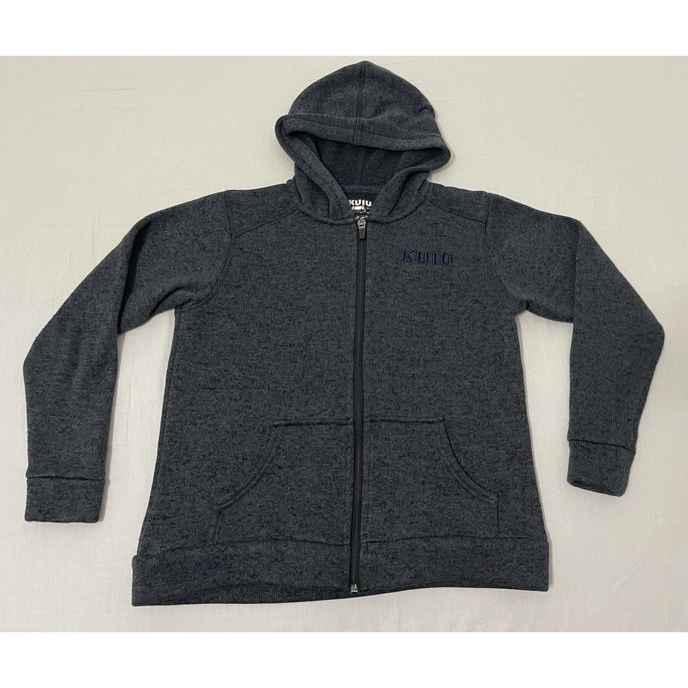 Kuiu Base Camp Hoodie Youth M 10/12 Navy Fleece Sweater Full Zip